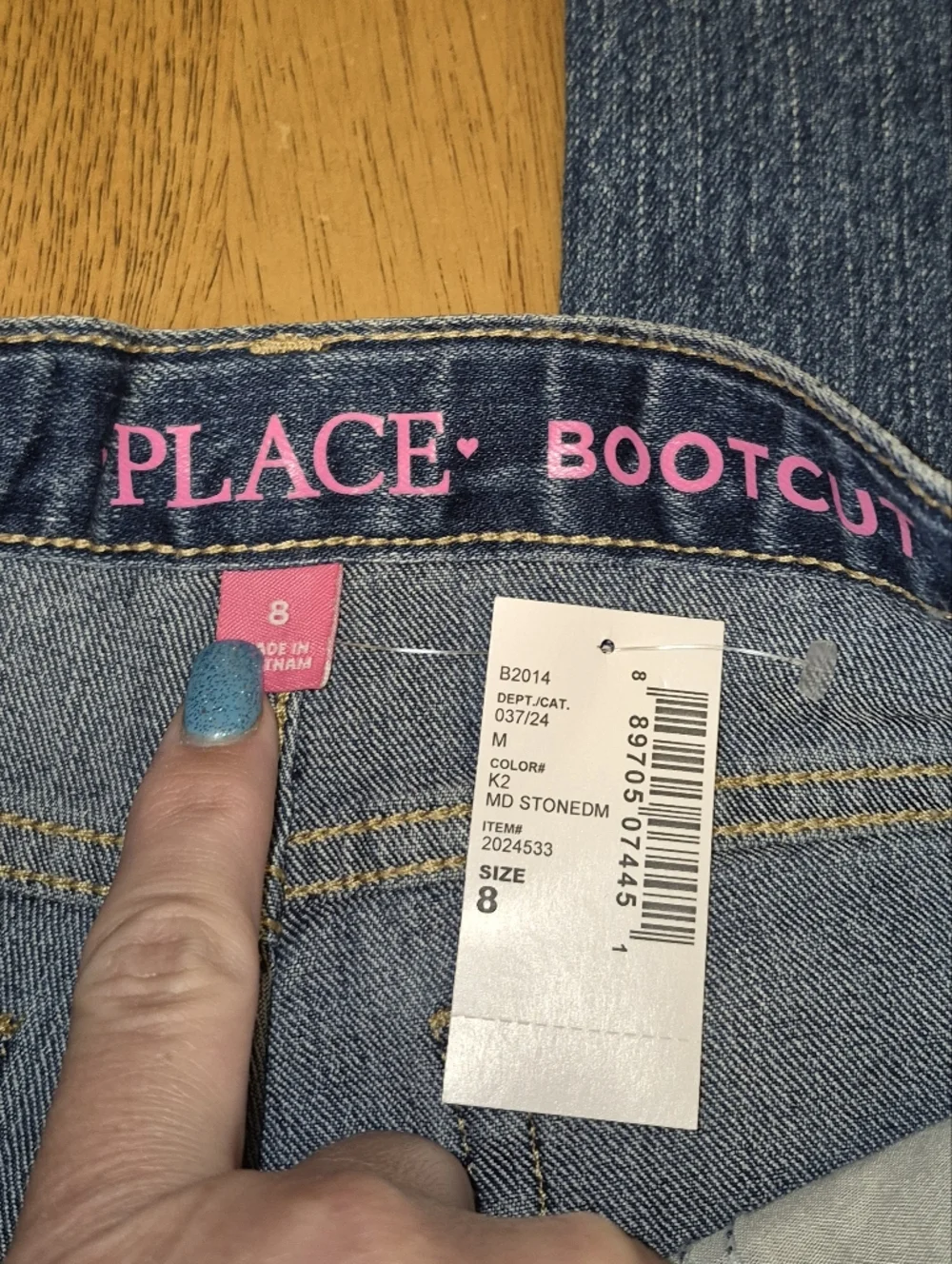 The Children's Place Medium Stonewashed Bootcut Blue Jeans Sz 8 Girls Denim